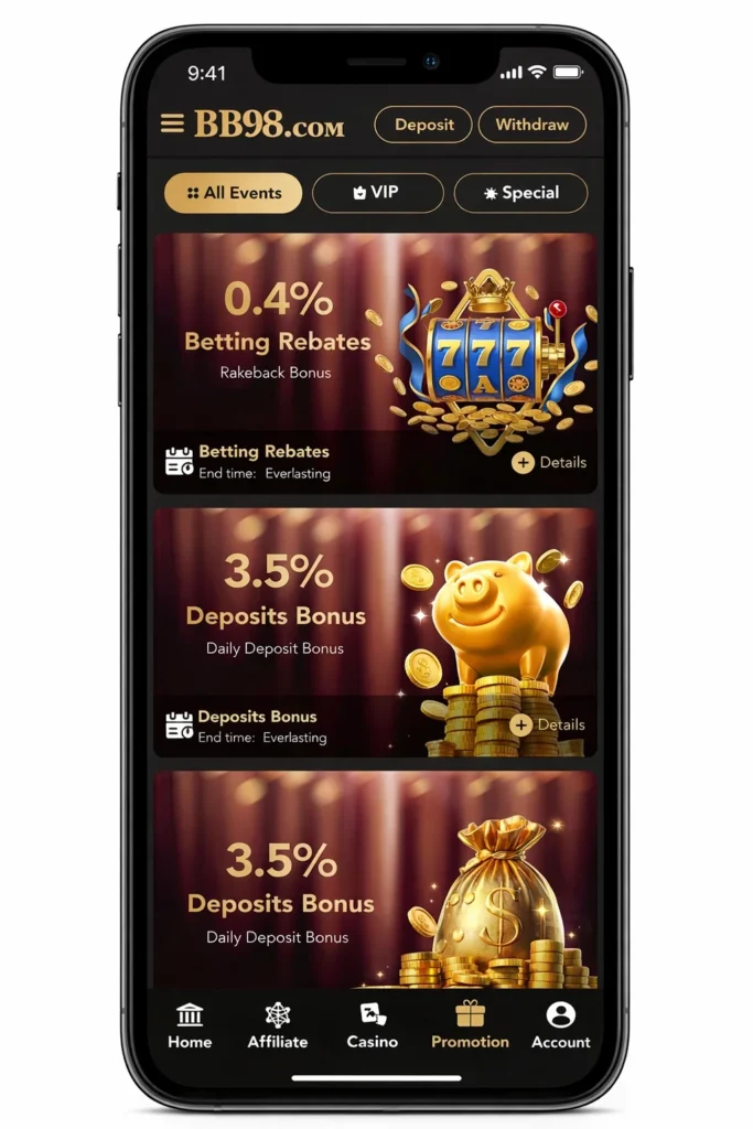 BB98 casino games online
BB98 login and registration guide
BB98 withdrawal method: JazzCash, EasyPaisa
Deposit
Withdraw